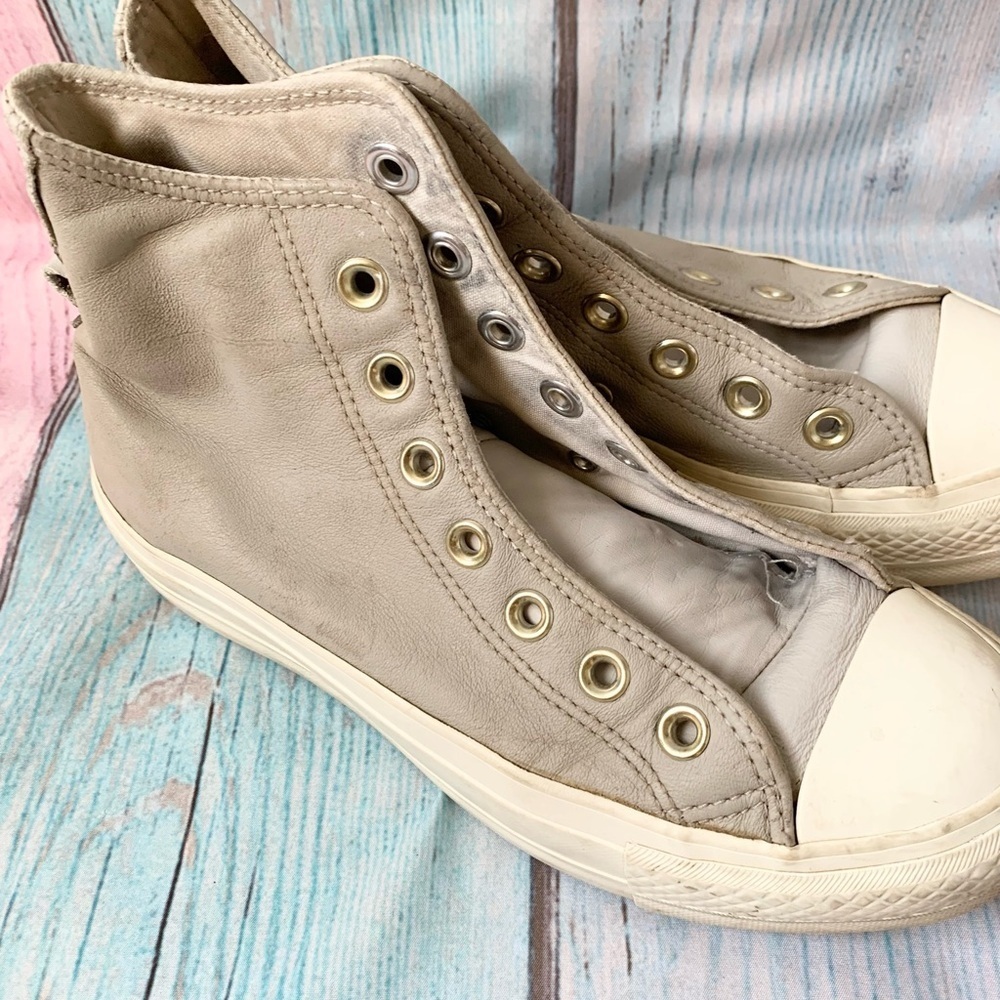 Gray high top platform converse NO SHOE LACES size 5.5 - Picture 9 of 11